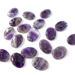 Natural Amethyst (Cabochon And Worry Stone) Oval Shape Decorative Showpiece