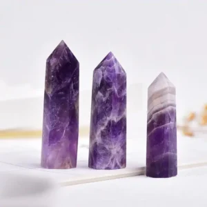 Natural Crystal Purple Amethyst Points Wand (Jembo) For Decorative Showpiece