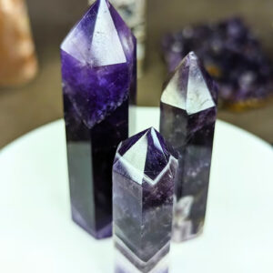 Natural Amethyst Point Tower For Showpiece