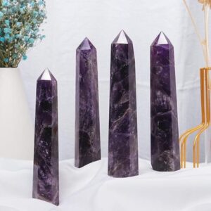 Natural Amethyst Point Tower For Showpiece