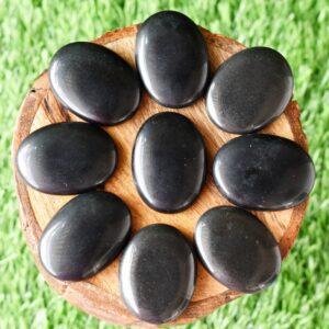 Natural Black Obsidian Palm Stone for Yoga Meditation Spiritual Reiki