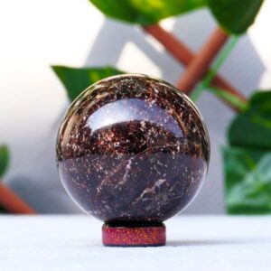 Natural Red Garnet Sphere For Reiki Chakra Vasstu and Space Healing