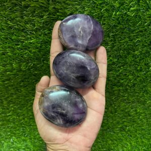 Natural Amethyst Palm Stone| Amethyst Soap For Anxiety Stress Relief And Decorative Showpiece