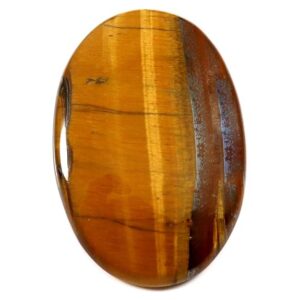 Natural Tiger Smooth (Cabochon  And Worry Stone) Oval Shape Decorative Showpiece