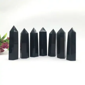 Natural Black Obsidian Point Wands For Reiki Meditation Yoga Spiritual And Showpiece