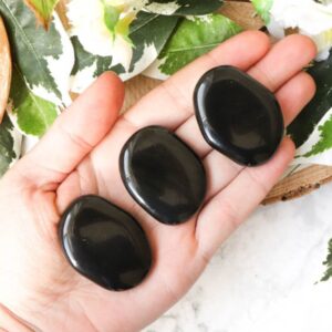 Natural Black Onyx Palm Stone Soap For Stress Relief, Meditation Spiritual Reiki Feng Shui