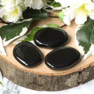 Natural Black Onyx Palm Stone Soap For Stress Relief, Meditation Spiritual Reiki Feng Shui