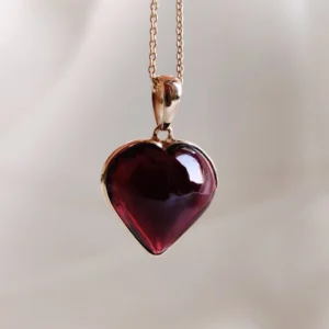 Natural Garnet Heart Pendant For Women and Men