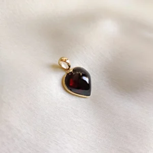 Natural Garnet Heart Pendant For Women and Men