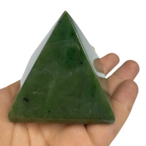 Natural Green Jade Pyramid For Reiki Healing And Decorative Showpiece