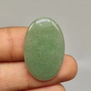 Natural Green Aventurine (Cabochon And Worry Stone) Oval Shape Decorative Showpiece