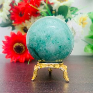 Natural Green Aventurine Sphere For Vastu Reiki Chakra Healing Decorative Showpiece