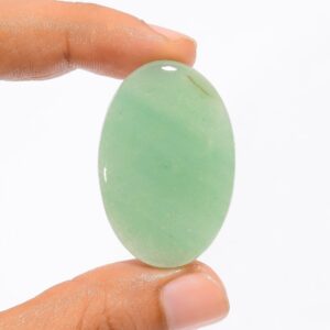 Natural Green Aventurine (Cabochon And Worry Stone) Oval Shape Decorative Showpiece