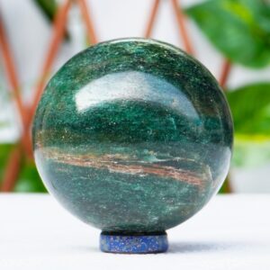 Natural Green Jade Sphere For Vastu Reiki Chakra Healing Decorative Showpiece