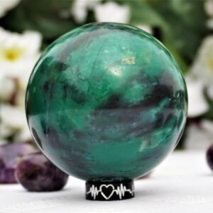Natural Green Jade Sphere For Vastu Reiki Chakra Healing Decorative Showpiece