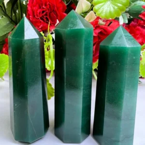 Natural Green Jade Tower For Vaastu And Showpiece