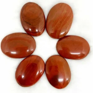 Natural Red Jasper Palm Stone Soap For Yoga Meditation, Oval Pocket Stone, Vastu