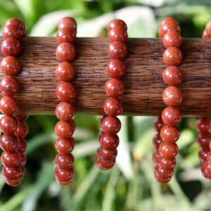 Natural Red Jasper Crystal Bracelet Beads Round Bracelet For Men And Women