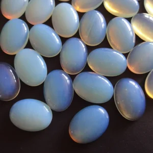 Natural Opalite (Cabochon And Worry Stone) Oval Shape Decorative Showpiece