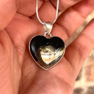 Natural Pyrite Heart Pendant For Girls, And  Women