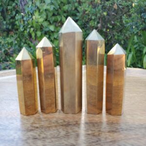 Natural Pyrite Point Tower For Home Decoration Vaastu