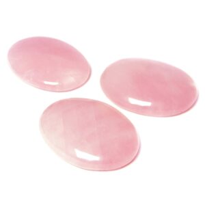 Natural Rose (Cabochon And Worry Stone) Oval Shape Decorative Showpiece