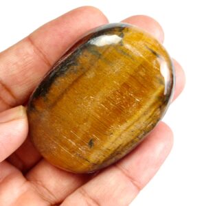 Natural Tiger Crystal Palm Stone For Reiki Healing, Decorative Showpiece