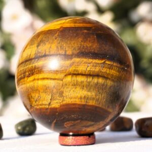 Natural Tiger Sphere-Ball for Reiki Chakra Vasstu and Space Healing