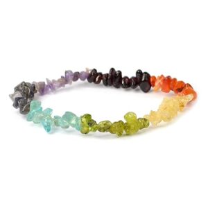 Natural Seven Chakra Stone Chips Bracelet for Healing