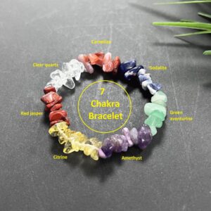 Natural Seven Chakra Stone Chips Bracelet for Healing